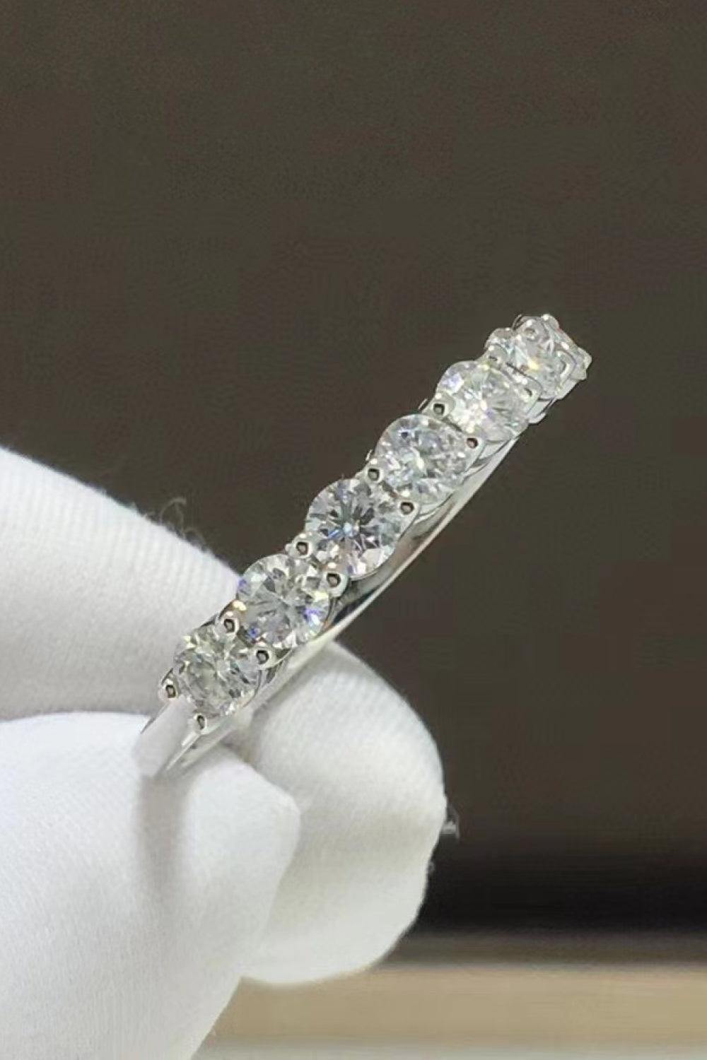 Charming Moissanite 925 Sterling Silver Ring - Trendsi