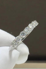 Charming Moissanite 925 Sterling Silver Ring - Trendsi