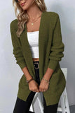 Rib-Knit Open Front Pocketed Cardigan - Trendsi - Flyclothing LLC