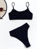 Adjustable Strap Ruched Two-Piece Swim Set - Trendsi
