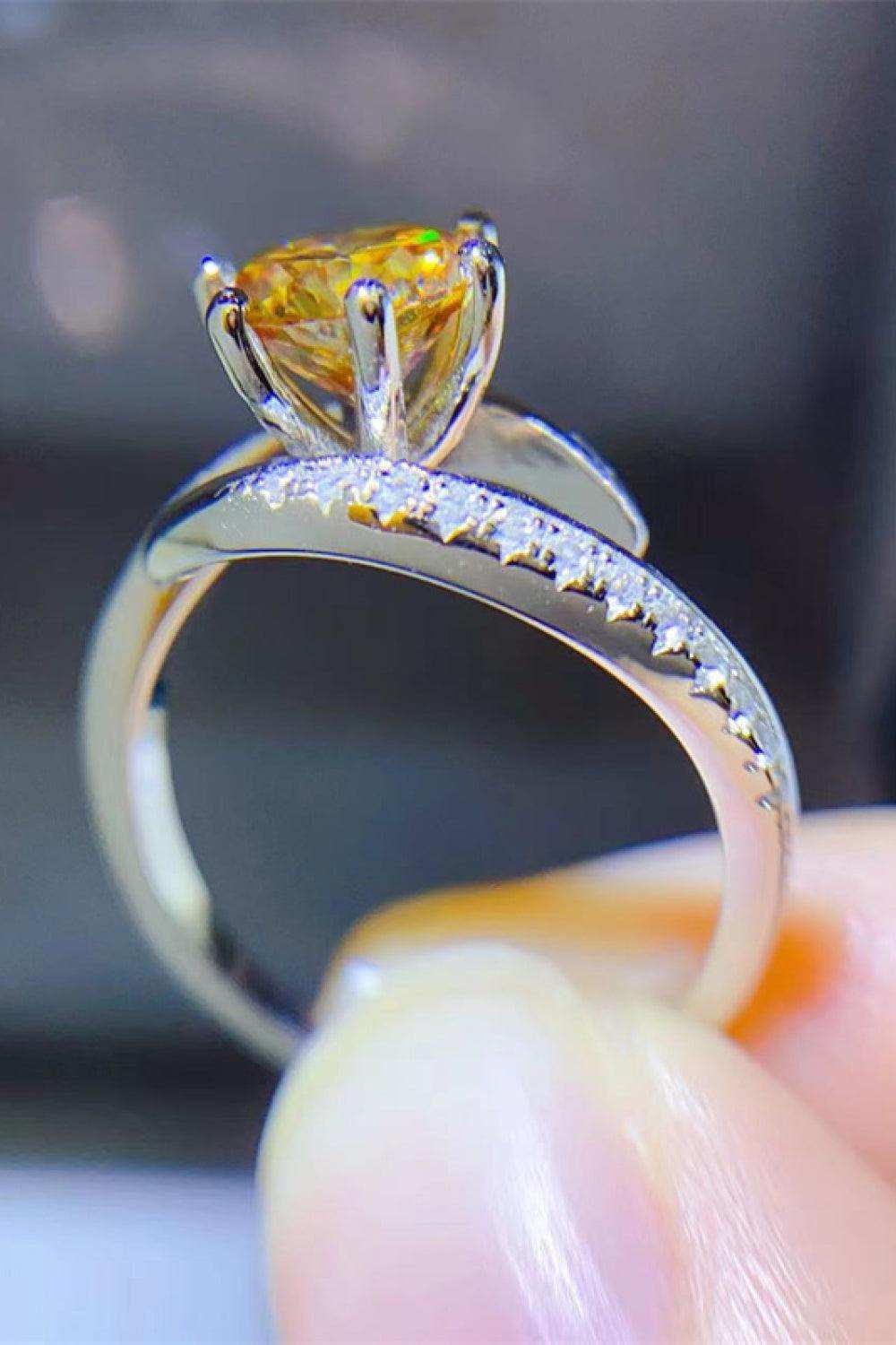 1 Carat Moissanite 925 Sterling Silver Ring - Trendsi - Flyclothing LLC