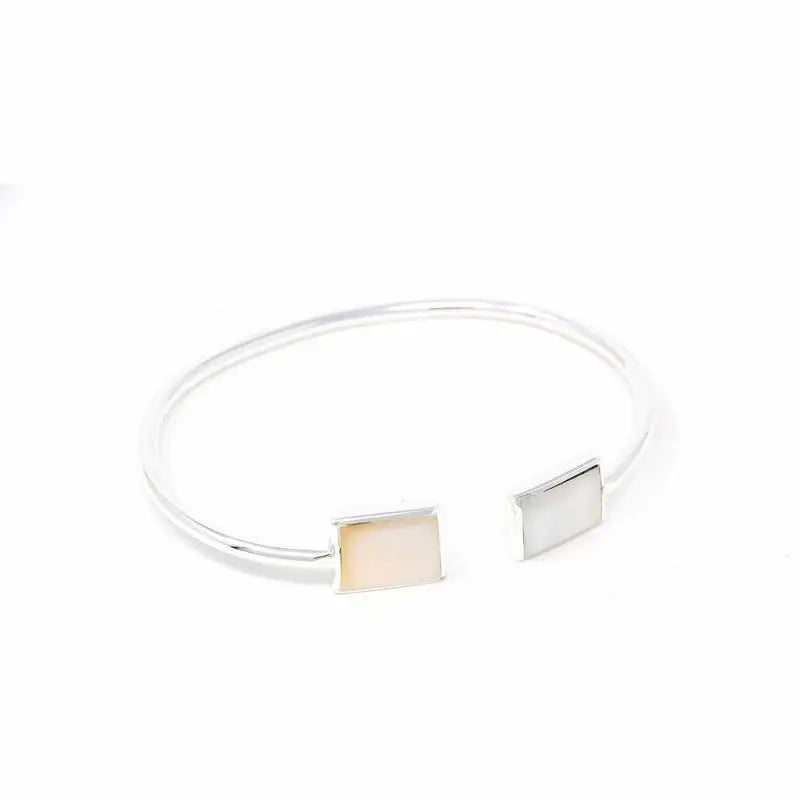 Cuff Bracelet, Mother of Pearl Square - Artisana - Flyclothing LLC