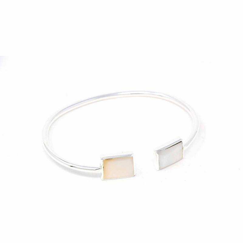 Cuff Bracelet, Mother of Pearl Square - Artisana - Flyclothing LLC