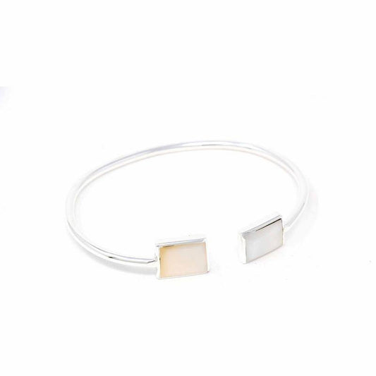 Cuff Bracelet, Mother of Pearl Square - Artisana