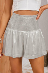 Smocked High Waist Shorts - Trendsi