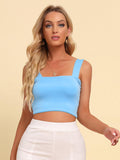 Square Neck Sleeveless Knit Top - Trendsi