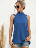 Cutout Mock Neck Tank - Trendsi - Flyclothing LLC
