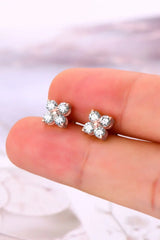 Moissanite 925 Sterling Silver Four-Leaf Clover Shape Earrings - Trendsi - Flyclothing LLC