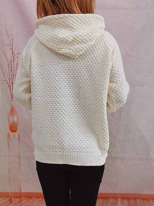 Drawstring Long Sleeve Hooded Sweater - Trendsi - Flyclothing LLC