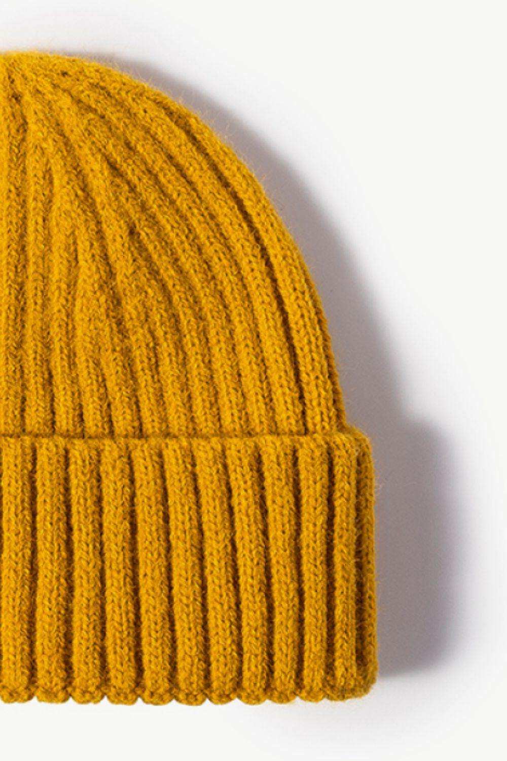 Rib-Knit Cuff Beanie - Trendsi - Flyclothing LLC