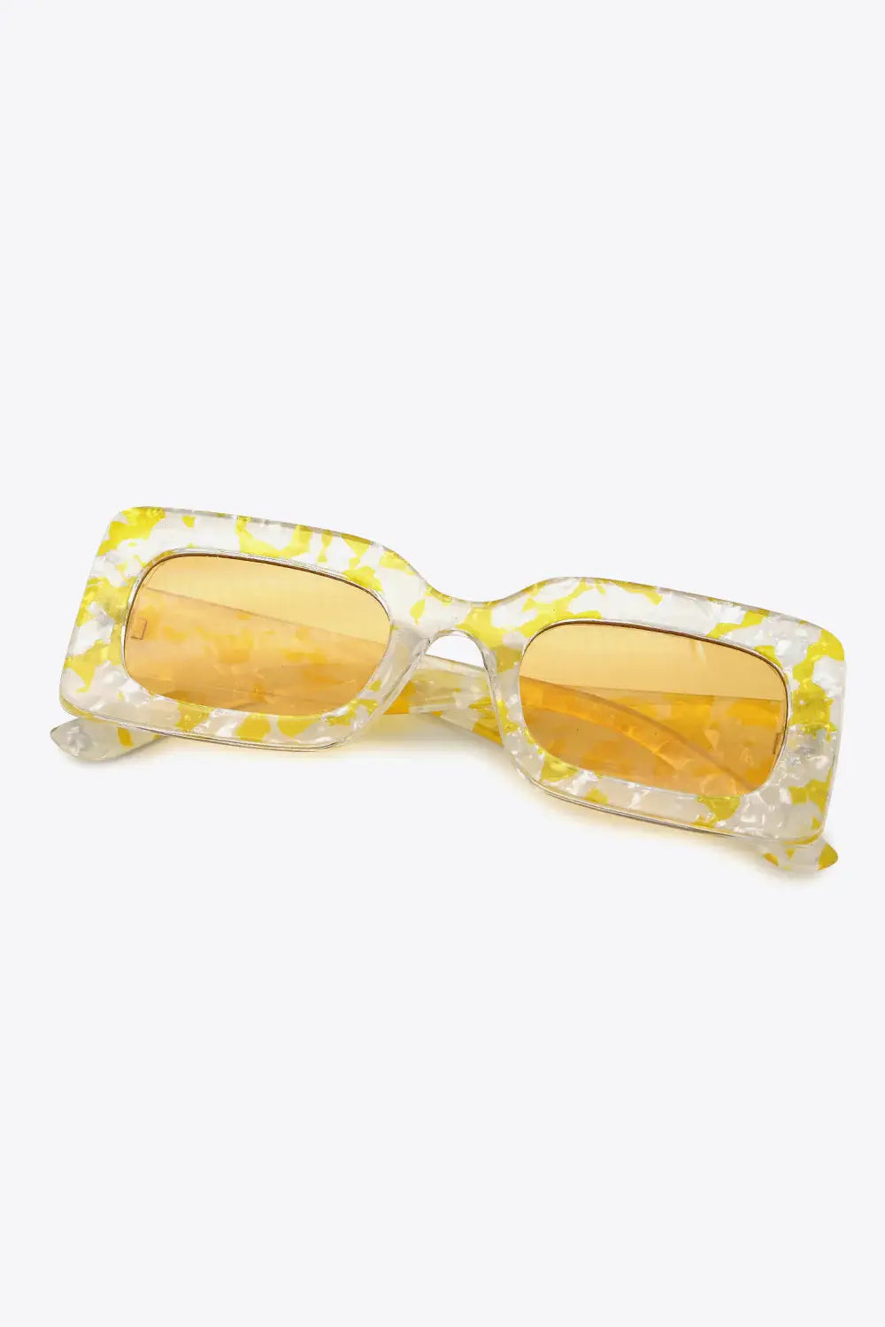 Tortoiseshell Rectangle Polycarbonate Sunglasses - Trendsi - Flyclothing LLC