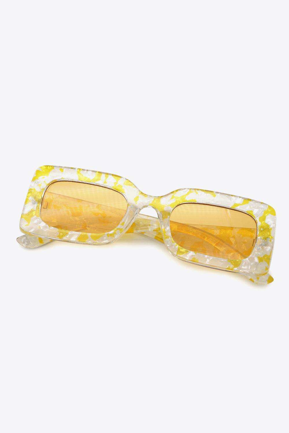 Tortoiseshell Rectangle Polycarbonate Sunglasses - Trendsi - Flyclothing LLC