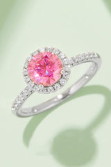 1 Carat Moissanite 925 Sterling Silver Halo Ring - Trendsi
