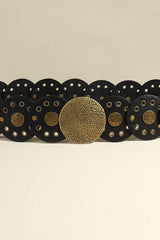 Round Shape PU Leather Belt - Trendsi - Flyclothing LLC