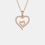 Moissanite 925 Sterling Silver Heart Pendant Necklace - Trendsi - Flyclothing LLC