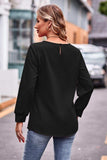 Round Neck Long Sleeve Tee - Trendsi - Flyclothing LLC
