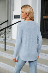 Round Neck Long Sleeve T-Shirt - Trendsi - Flyclothing LLC
