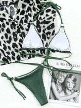 Textured Halter Neck Tie Side Bikini Set - Trendsi - Flyclothing LLC