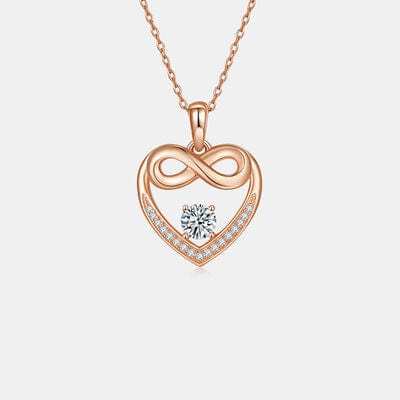 Moissanite 925 Sterling Silver Heart Necklace - Trendsi - Flyclothing LLC
