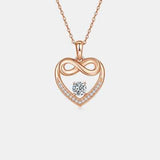 Moissanite 925 Sterling Silver Heart Necklace - Trendsi - Flyclothing LLC