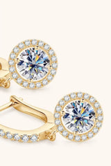2 Carat Moissanite 925 Sterling Silver Drop Earrings - Trendsi - Flyclothing LLC