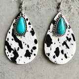 Artificial Turquoise Teardrop Earrings - Trendsi - Flyclothing LLC