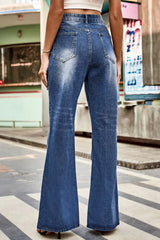 Buttoned Loose Fit Jeans with Pockets - Trendsi - Flyclothing LLC