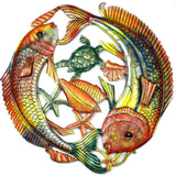 24 inch Painted Two Fish Jumping - Croix des Bouquets - Croix des Bouquets