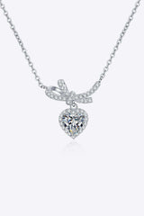 1 Carat Moissanite Heart Pendant Necklace - Trendsi - Flyclothing LLC