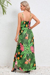 Printed Surplice Maxi Cami Dress - Trendsi