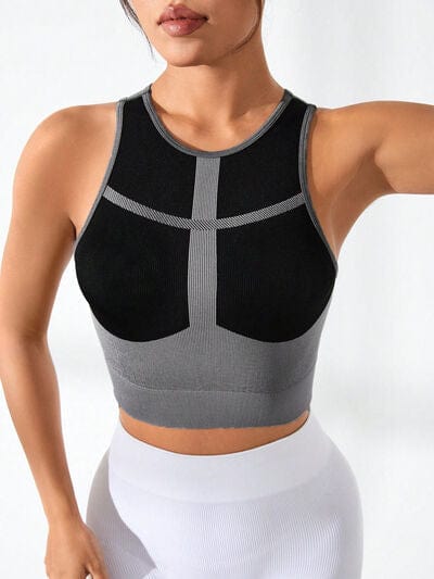 Color Block Round Neck Active Tank - Trendsi