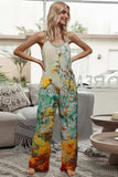 Tie-Dye Spaghetti Strap Jumpsuit with Pockets - Trendsi - Flyclothing LLC