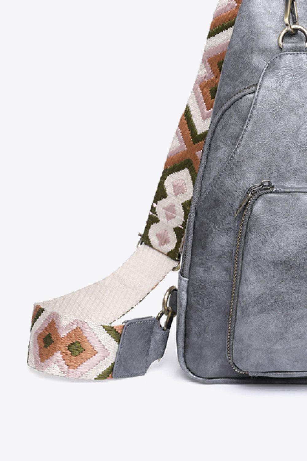 Take A Trip PU Leather Sling Bag - Trendsi - Flyclothing LLC