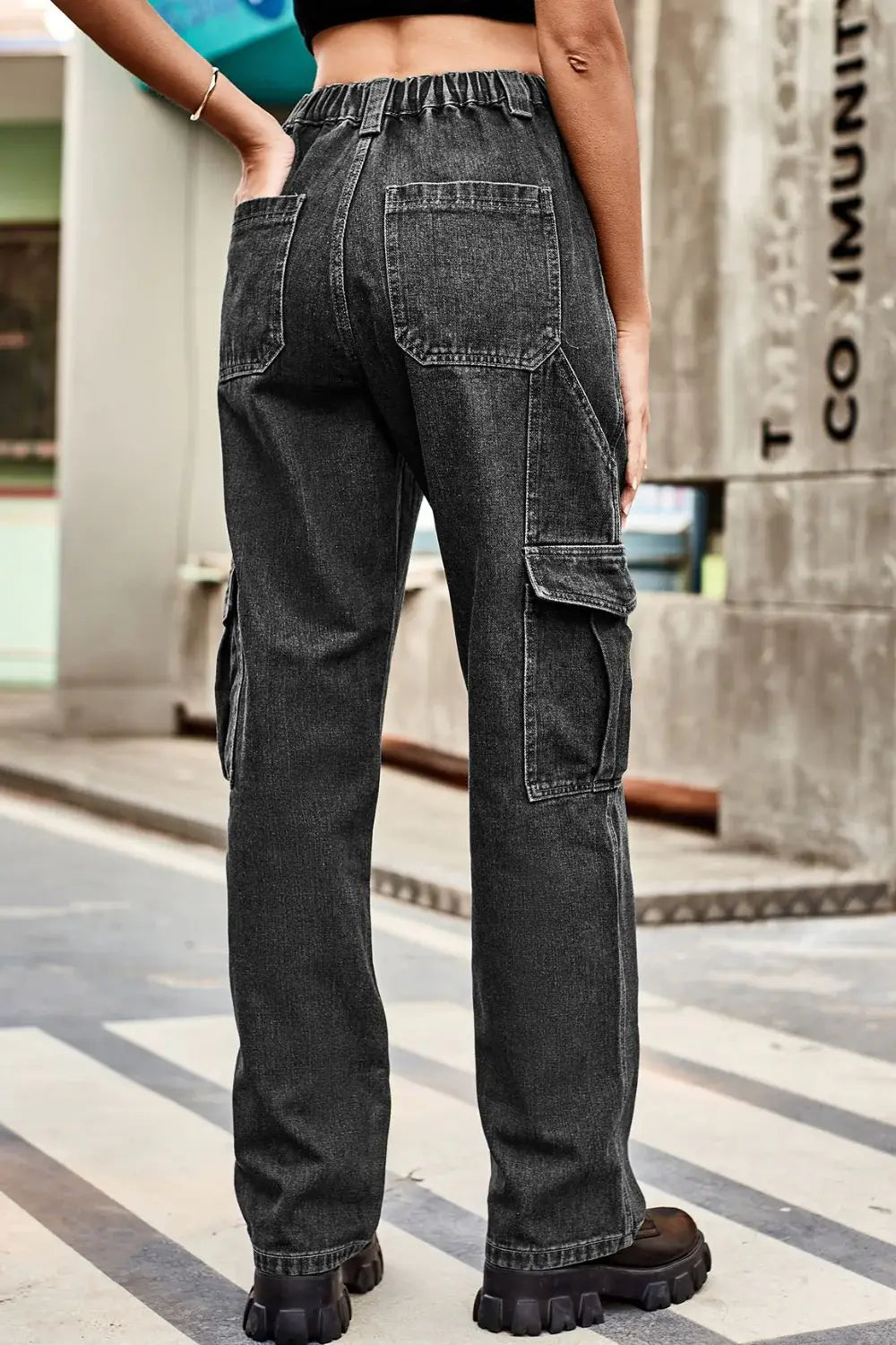 Loose Fit Long Pants with Pockets - Trendsi - Flyclothing LLC