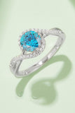 1 Carat Moissanite Contrast 925 Sterling Silver Ring - Trendsi