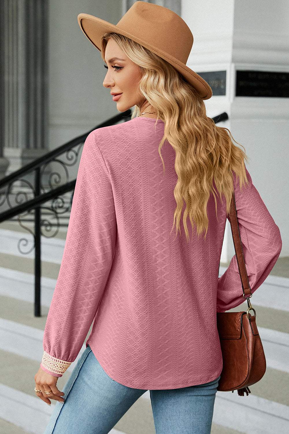 V-Neck Long Sleeve T-Shirt - Trendsi - Flyclothing LLC