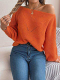 Openwork Long Sleeve Sweater - Trendsi - Flyclothing LLC