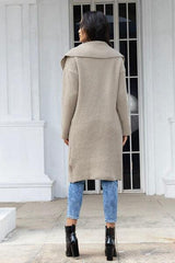 Pocketed Button Up Collared Neck Cardigan - Trendsi