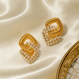 18K Gold-Plated Stainless Steel Square Earrings - Trendsi