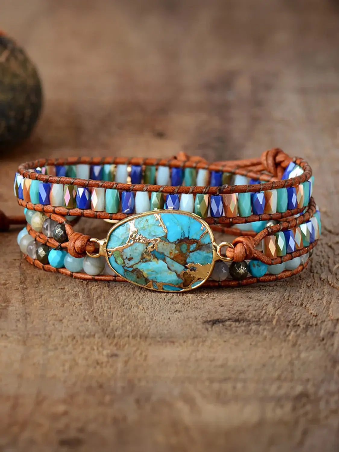 Triple-Layer Natural Stone Bracelet - Trendsi - Flyclothing LLC