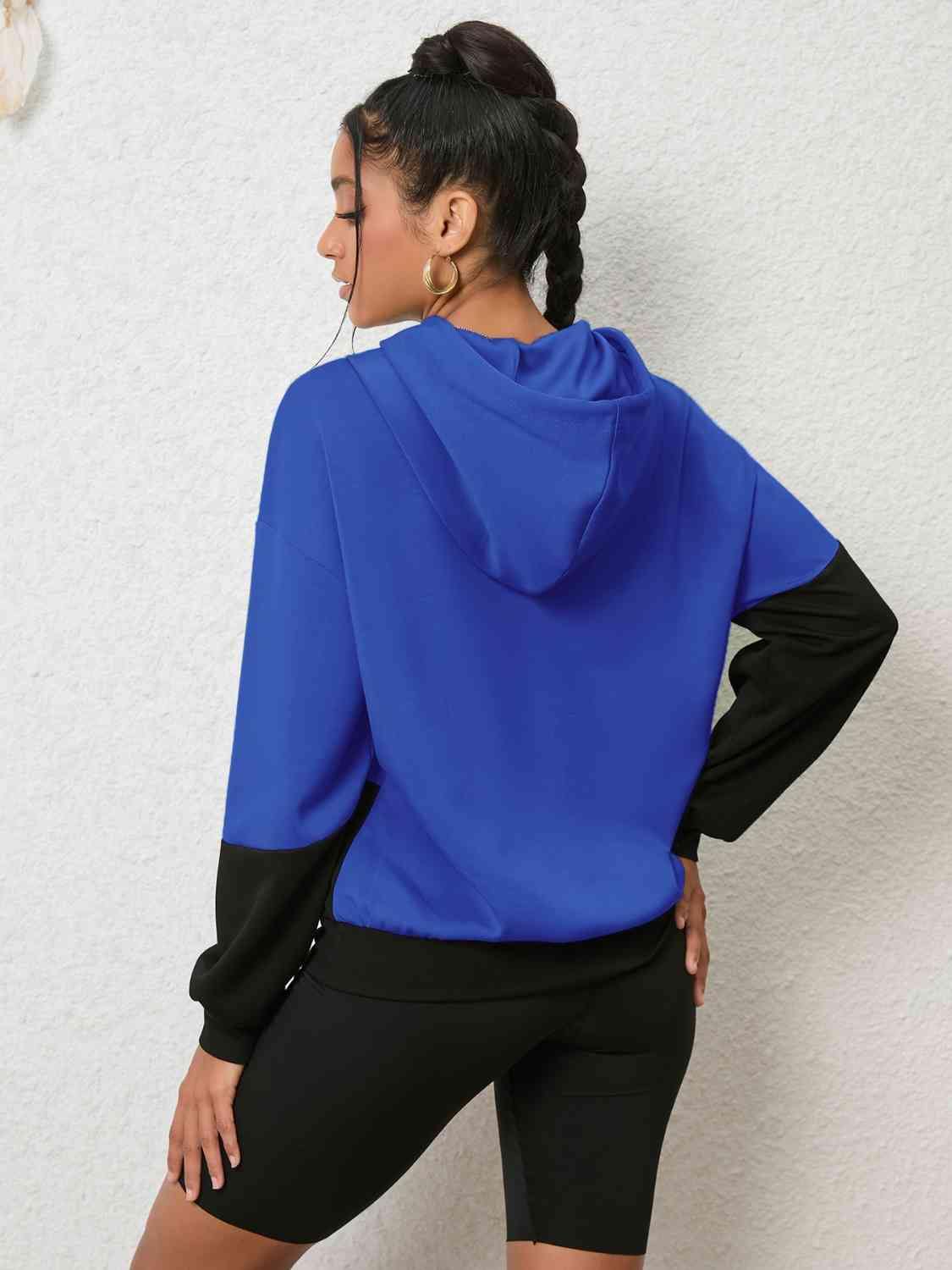 CASUAL Graphic Two-Tone Hoodie - Trendsi