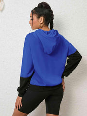 CASUAL Graphic Two-Tone Hoodie - Trendsi