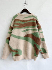 Color Block Round Neck Sweater - Trendsi