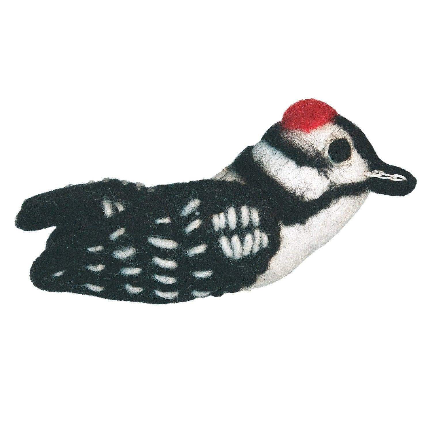 Felt bird Ornament - Downy Woodpecker - Wild Woolies (G) - Wild Woolies - Flyclothing LLC