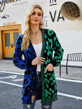 Leopard Button Down Longline Cardigan - Trendsi - Flyclothing LLC