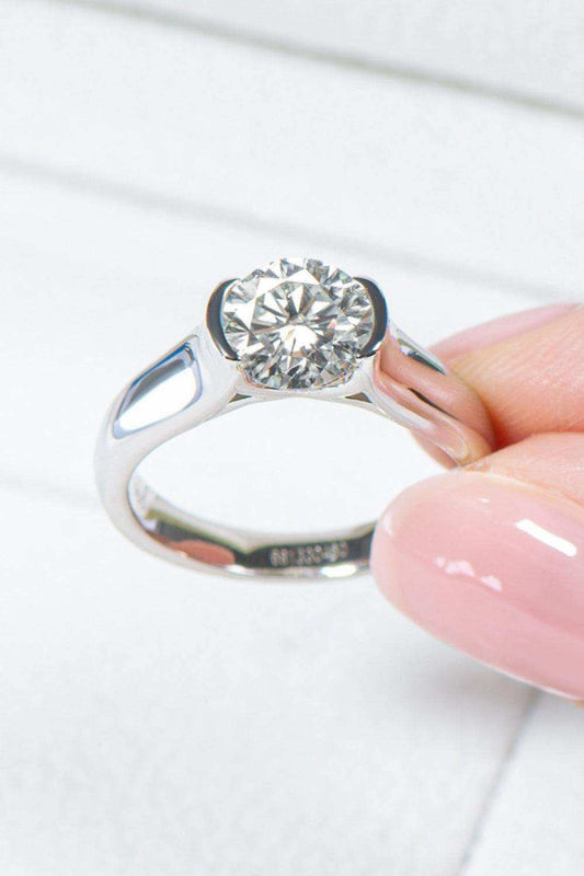 Looking Good 2 Carat Moissanite Platinum-Plated Ring - Trendsi - Flyclothing LLC