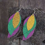 PU Leather Leaf Dangle Earrings - Trendsi - Flyclothing LLC