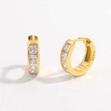 925 Sterling Silver Inlaid Zircon Huggie Earrings - Trendsi - Flyclothing LLC