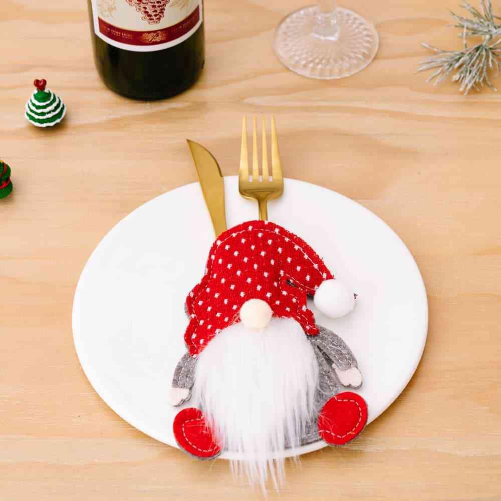 3-Piece Faceless Gnome Cutlery Holders - Trendsi