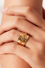 18K Gold-Plated Zircon Ring - Trendsi